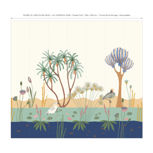 Papier peint panoramique Faune le long du Nil