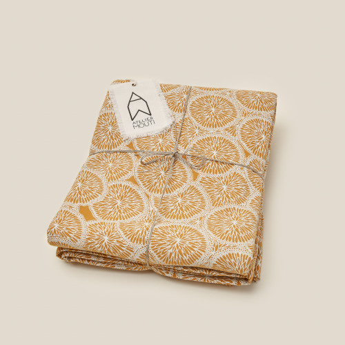 Nappe et 4 serviettes assorties 34 Caramel