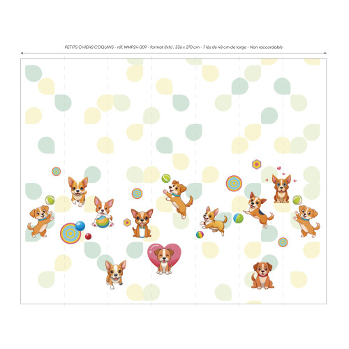 Papier peint panoramique -  Petits chiens coquins