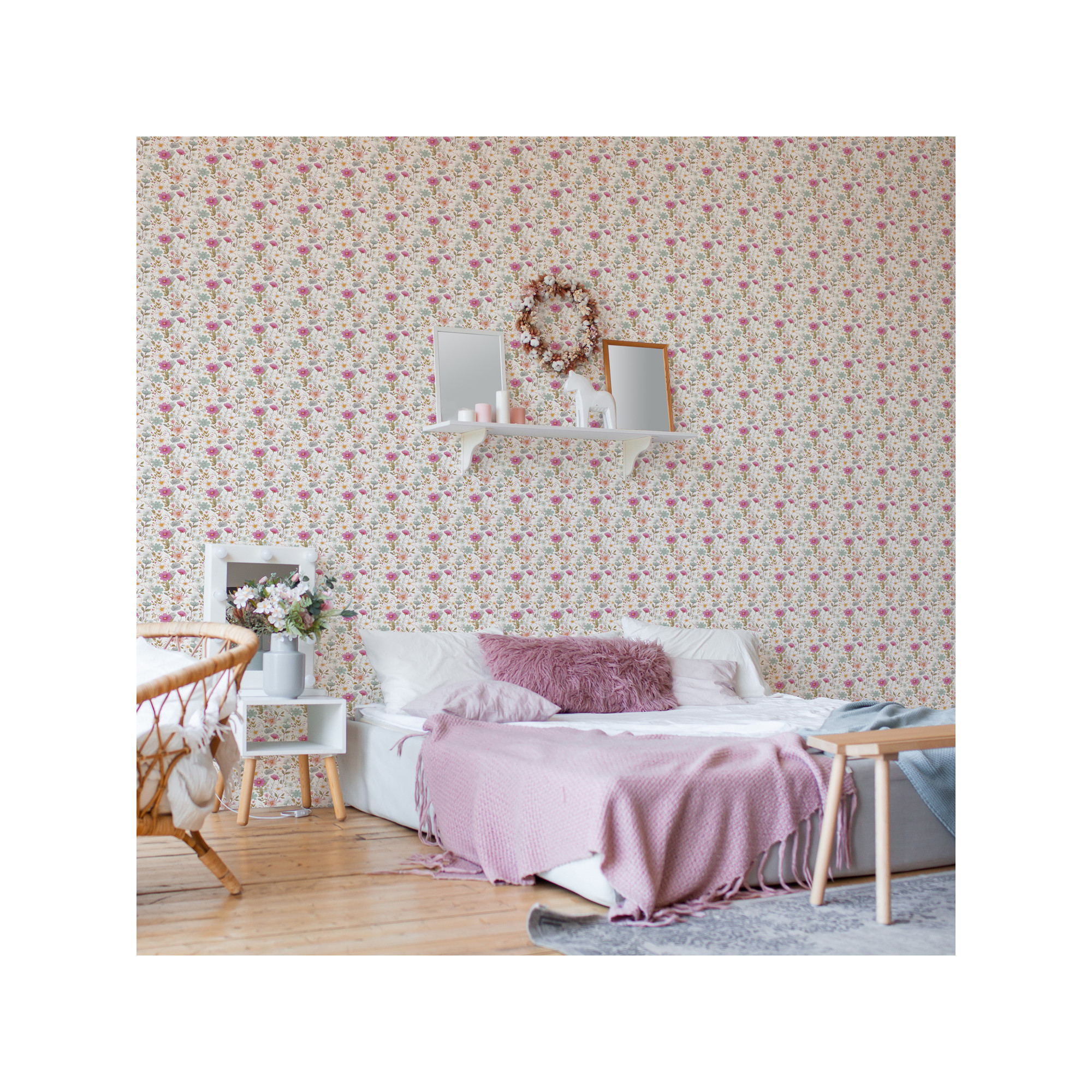 DUTCH WALLCOVERINGS Papier Peint Oiseaux Tropicaux Blanc Et Vert