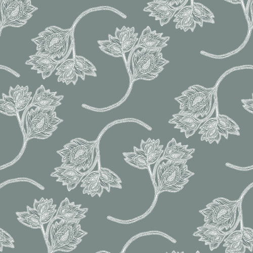 Papier peint 58 - Volutes de fleurs