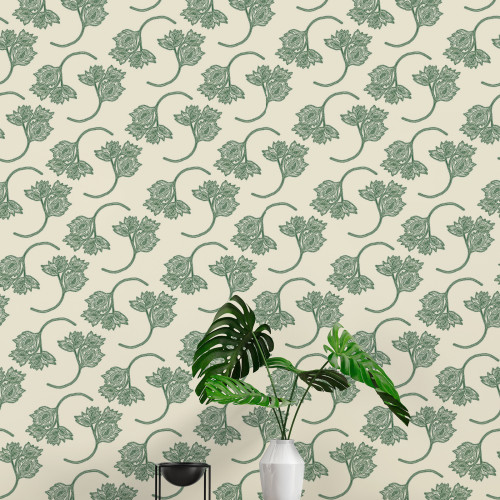 Papier peint 58 - Volutes de fleurs
