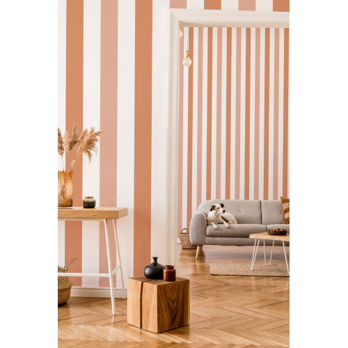 Papier peint à Rayures Majestueuses terracotta