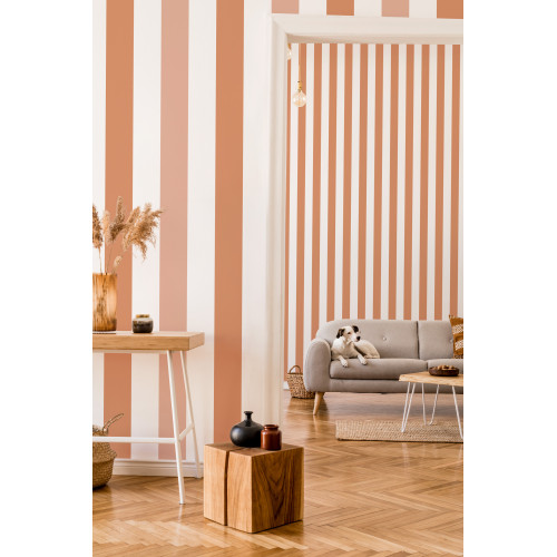 Papier peint à Rayures Majestueuses terracotta