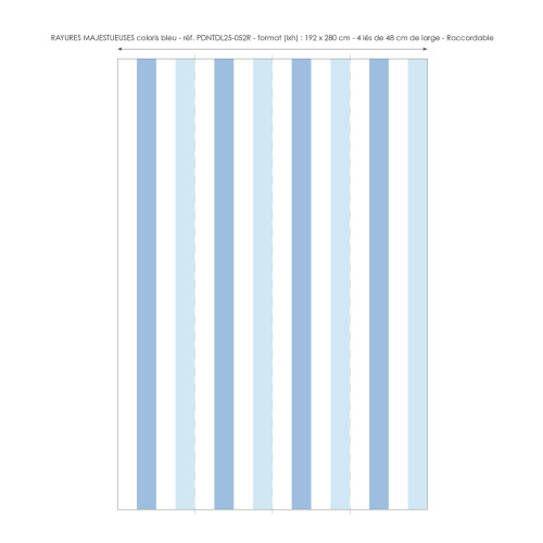 Papier peint à Rayures Majestueuses bleu