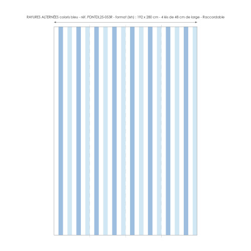 Papier peint à Rayures Alternées - bleu
