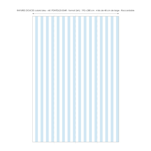 Papier peint à Rayures Douces - bleu