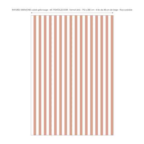 Papier peint à Rayures Harmonie - grès rouge