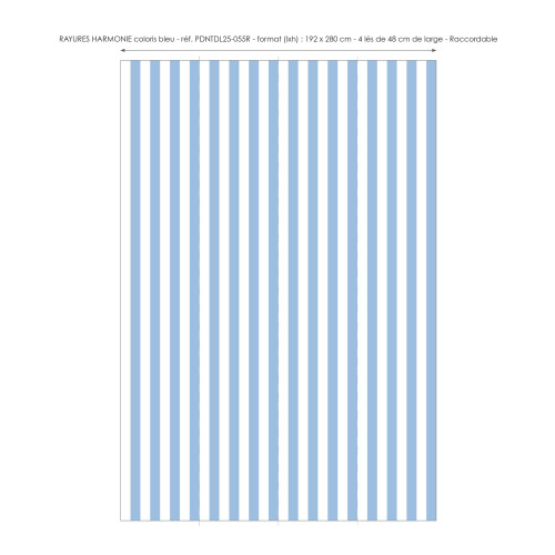 Papier peint à Rayures Harmonie - bleu