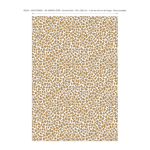 Papier peint Félin moutarde