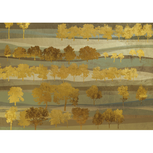 Papier peint panoramique Vallons dorés