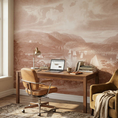 Papier peint panoramique Hudson river noisette