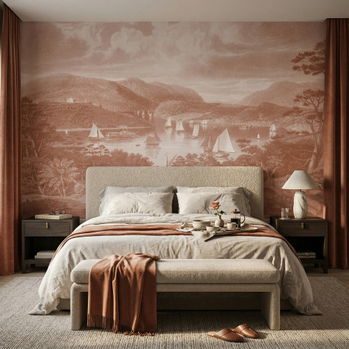 Papier peint panoramique Hudson river noisette