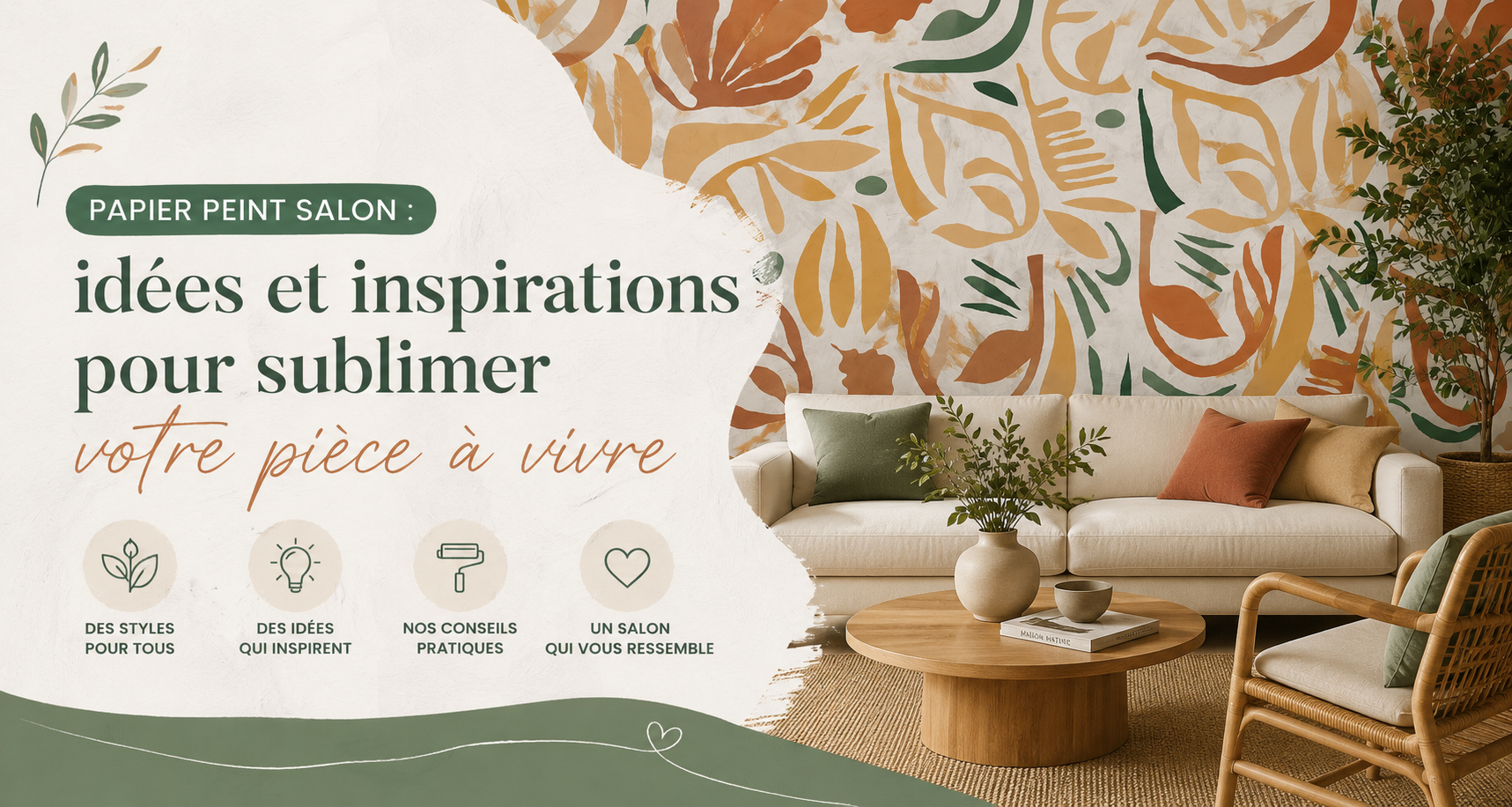 Papier peint salon : idées et inspirations pour sublimer votre pièce à vivre Image
