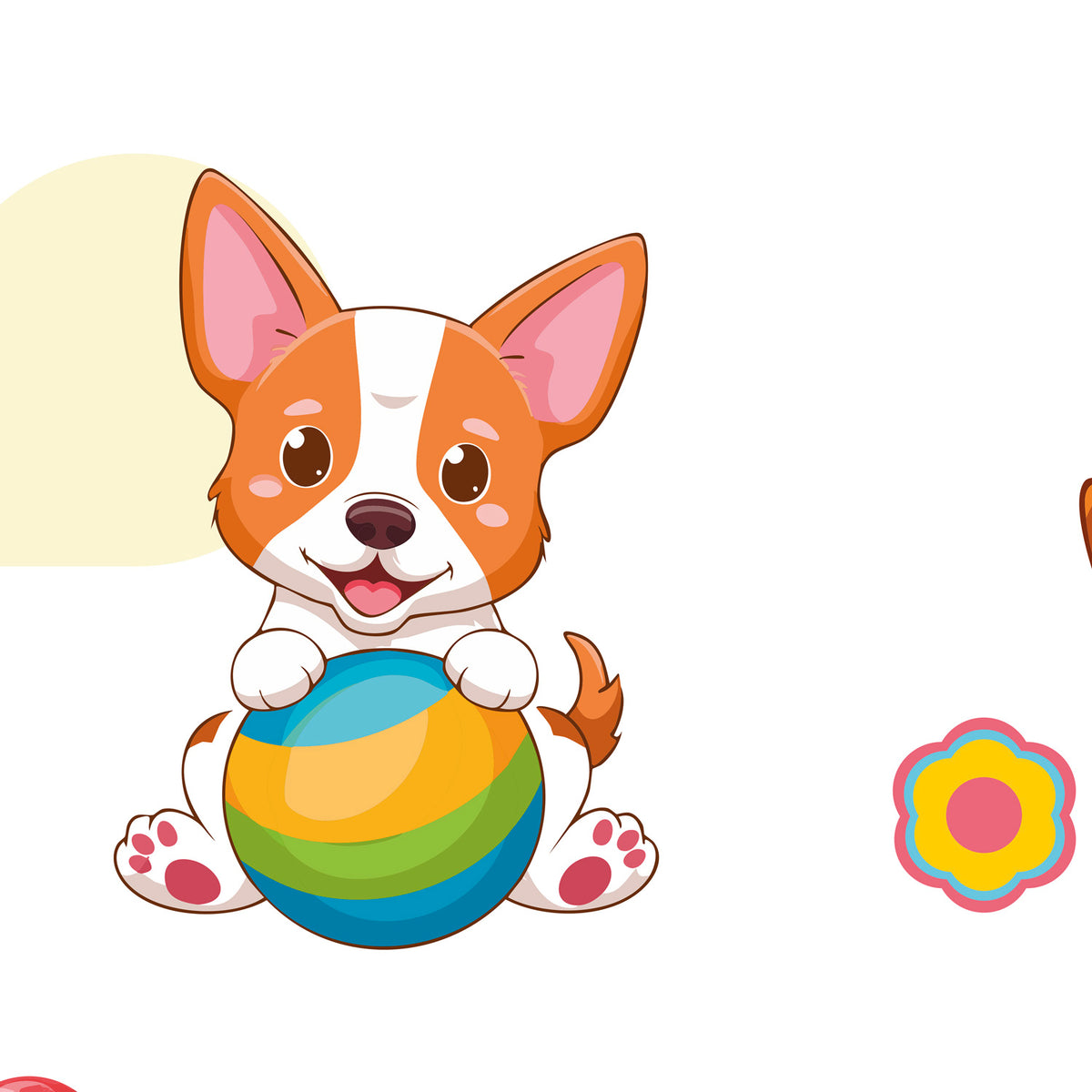 Papier peint panoramique -  Petits chiens coquins