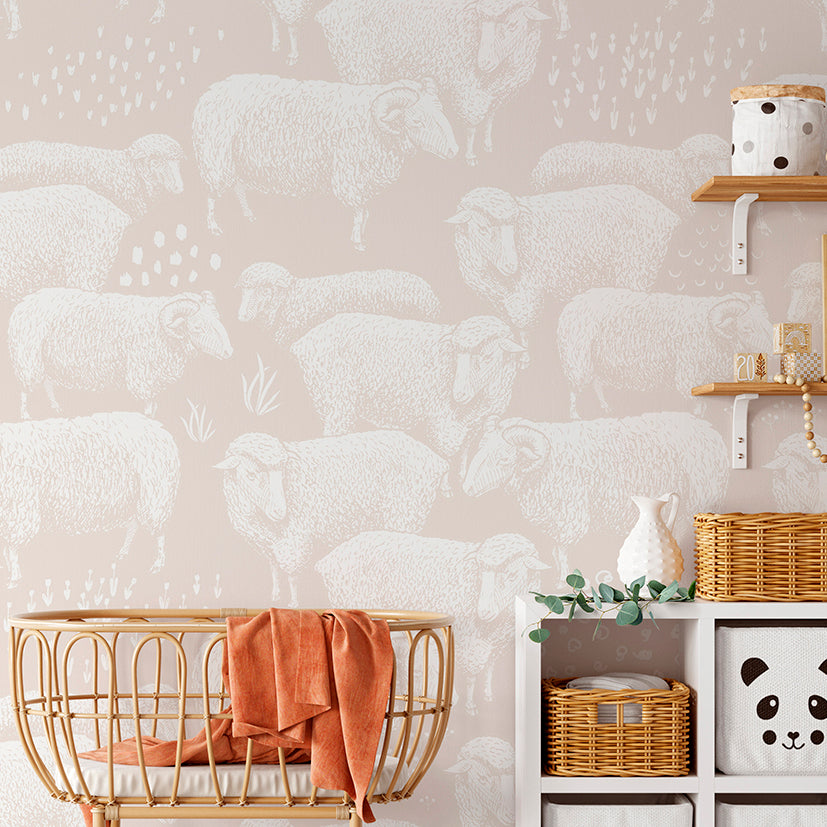 Panoramic wallpaper for sheepfolds
