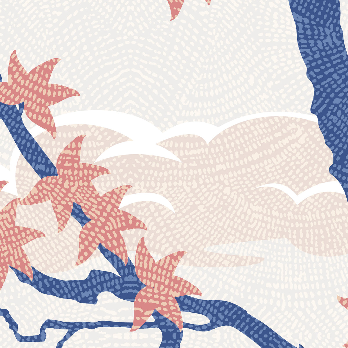 Papier peint panoramique Arbres Bleus