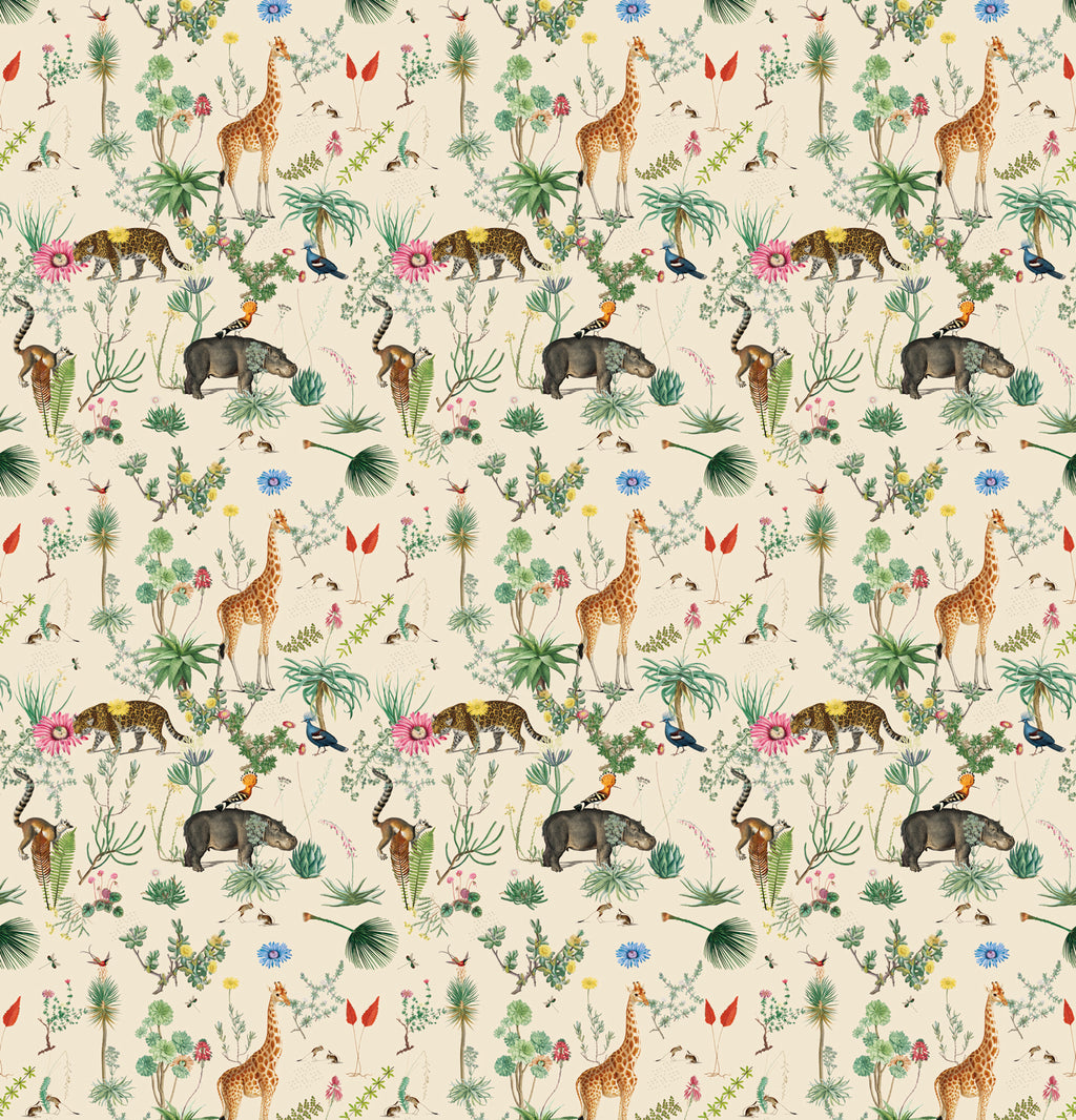 Papier peint panoramique Bestiaire Botanique Motif