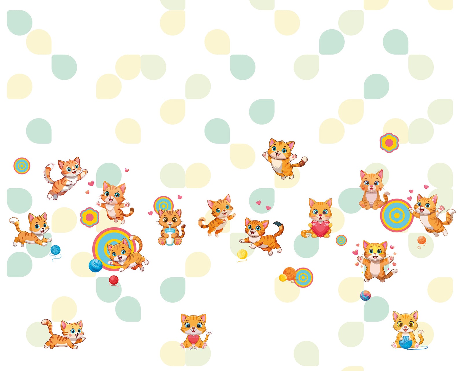 Papier peint panoramique -  Chatons mignons