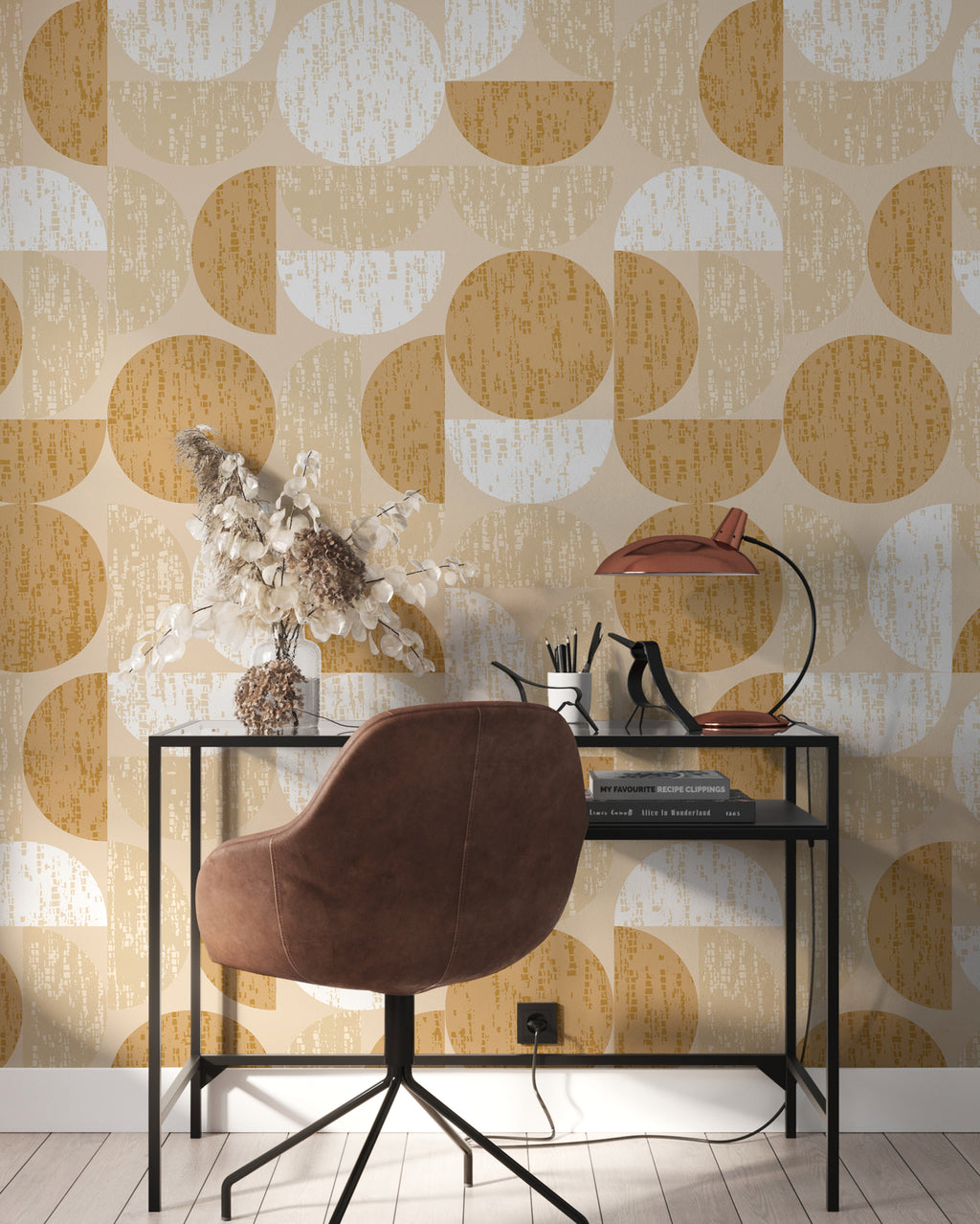 Papier peint panoramique Groove - Ocre