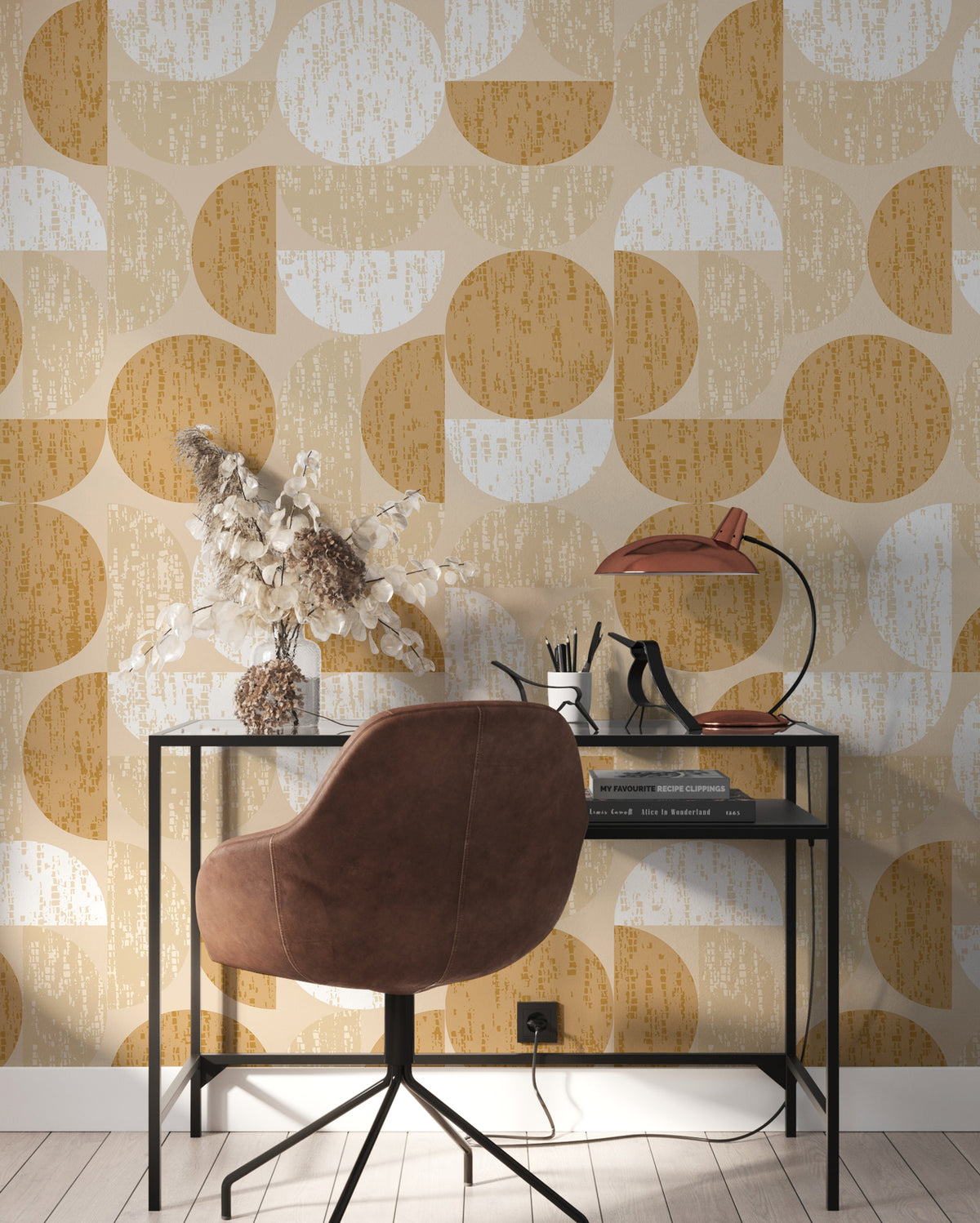 Papier peint panoramique Groove - Ocre