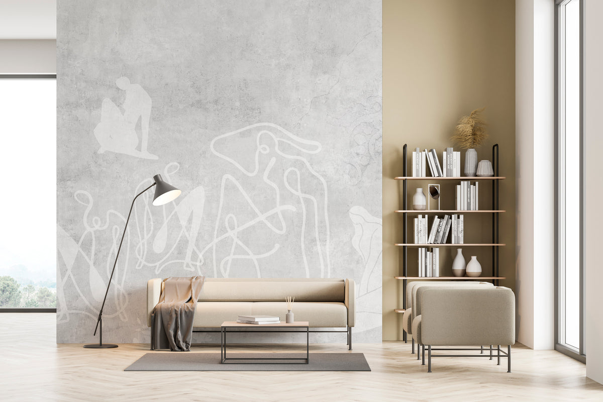 Mahsa Grey XL Panoramic Wallpaper