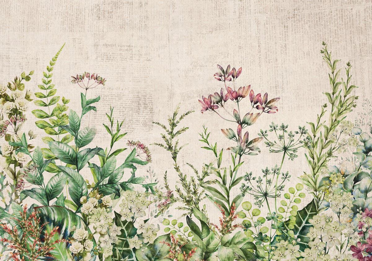 Panoramic wallpaper Wild Herbarium