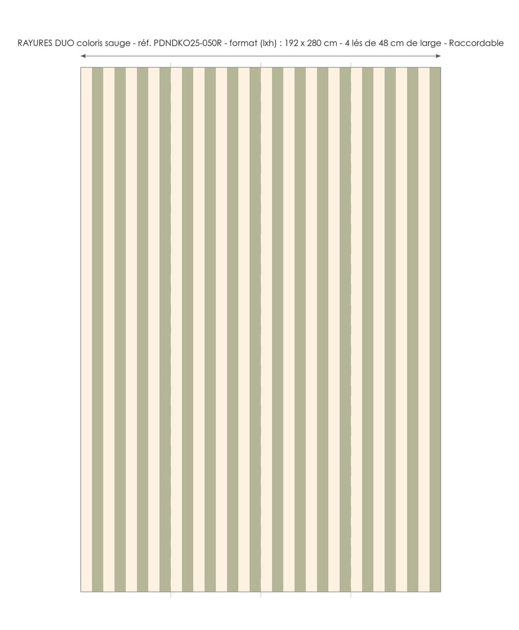 Papier peint à Rayures Duo - sauge