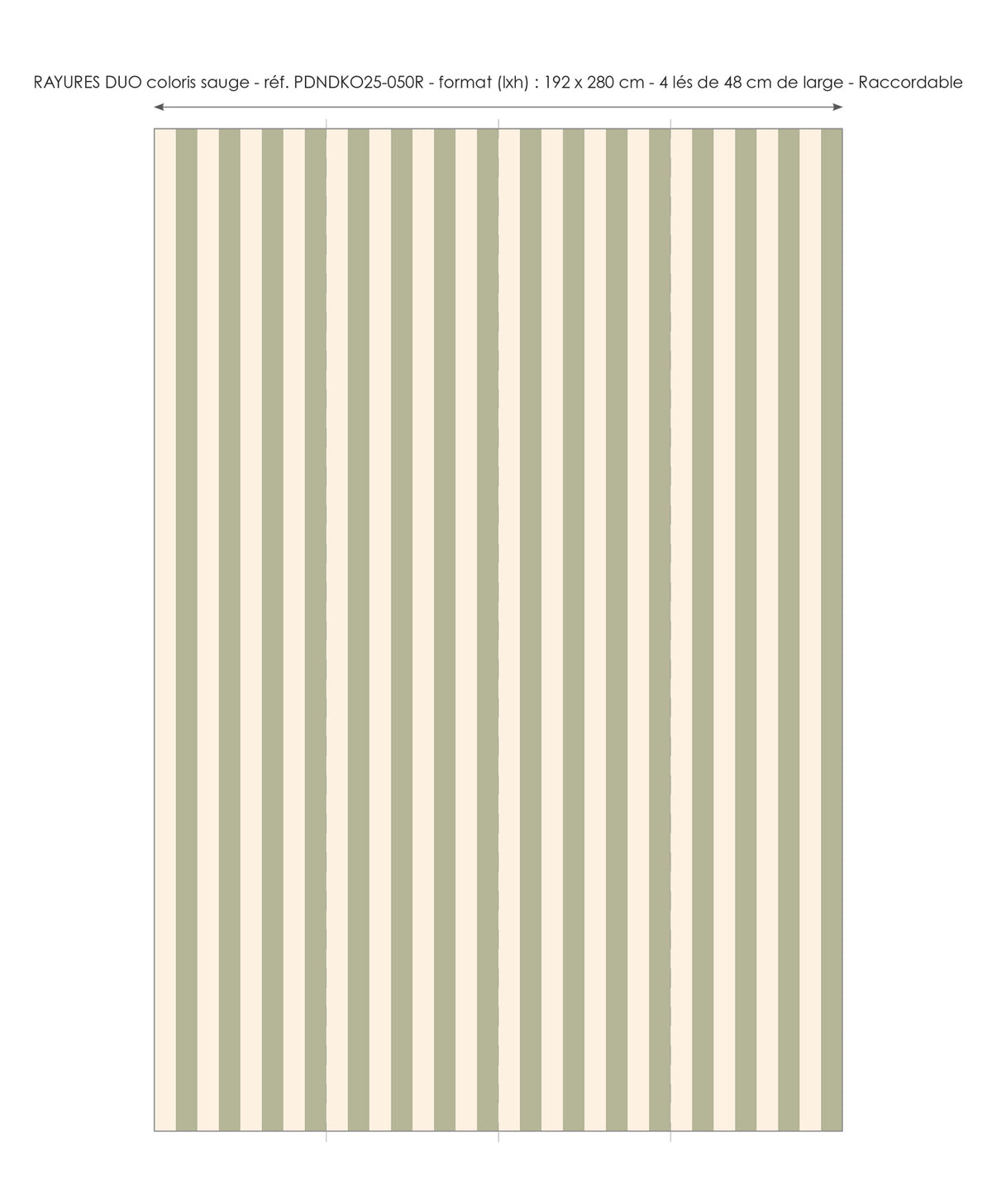 Papier peint à Rayures Duo - sauge