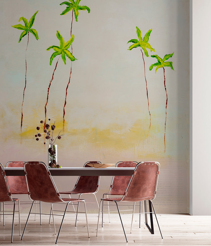 Panoramic wallpaper Palm trees