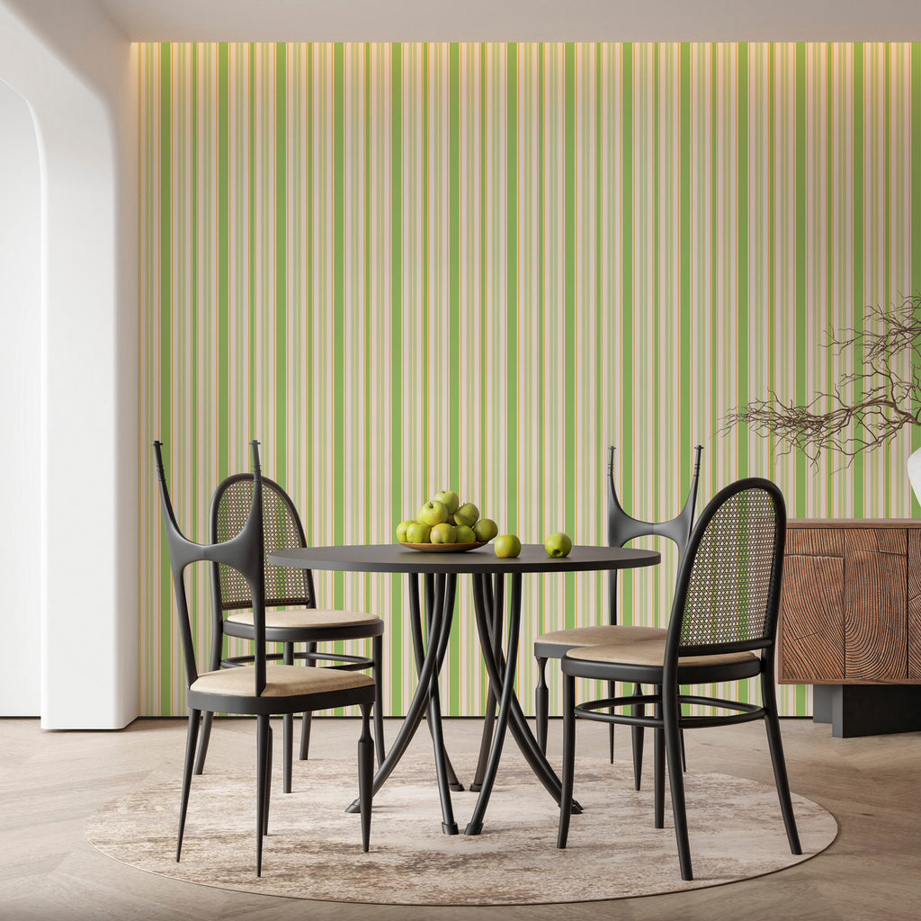 Sam Striped Wallpaper - Pop Green