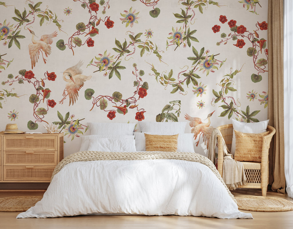 Papier peint panoramique Herons & Flowers XL