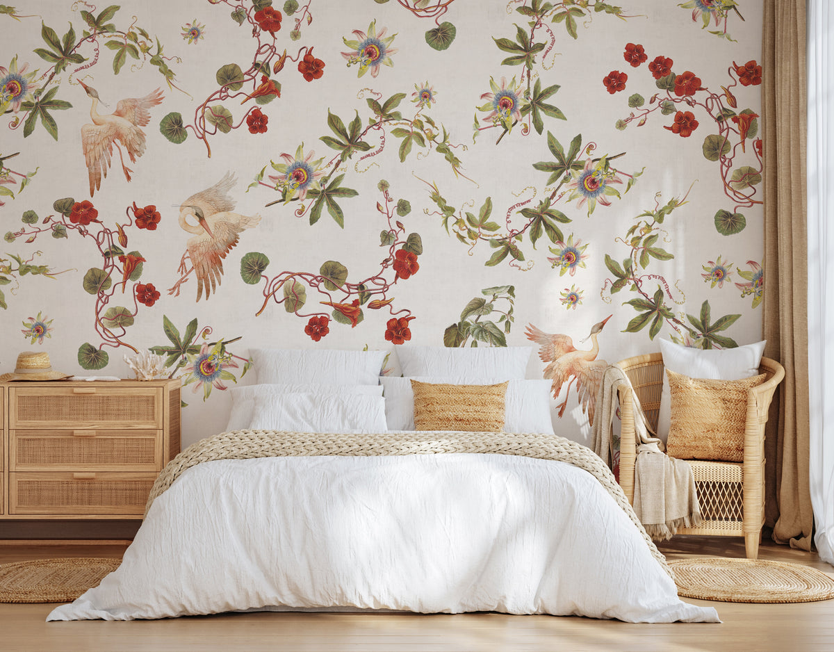 Papier peint panoramique Herons & Flowers XL