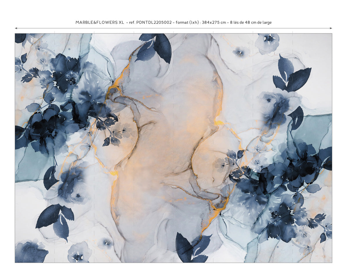 Papier peint panoramique Marble&Flowers XL