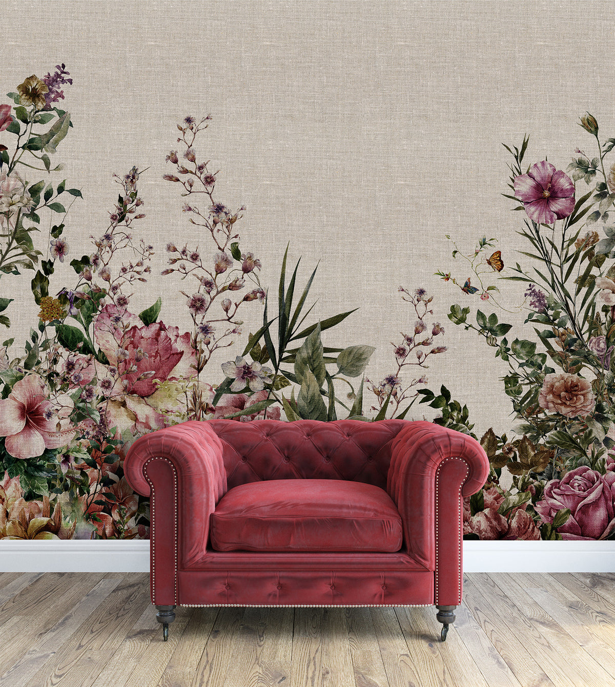 Panoramic wallpaper Damask