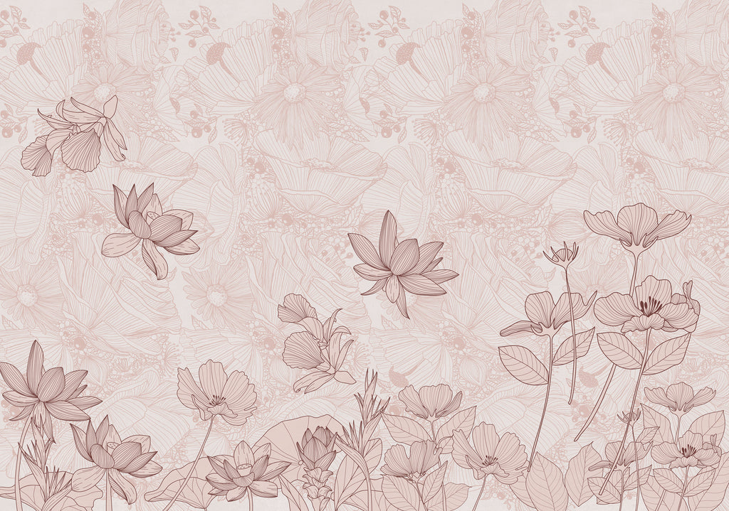 Papier peint panoramique Murmure floral