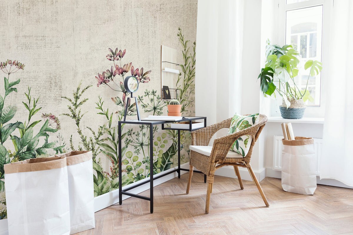 Panoramic wallpaper Wild Herbarium