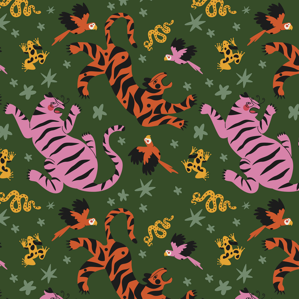 Papier peint Tigres pop