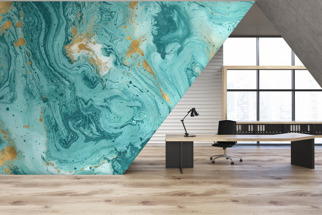 Papier peint panoramique Turquoise Marble