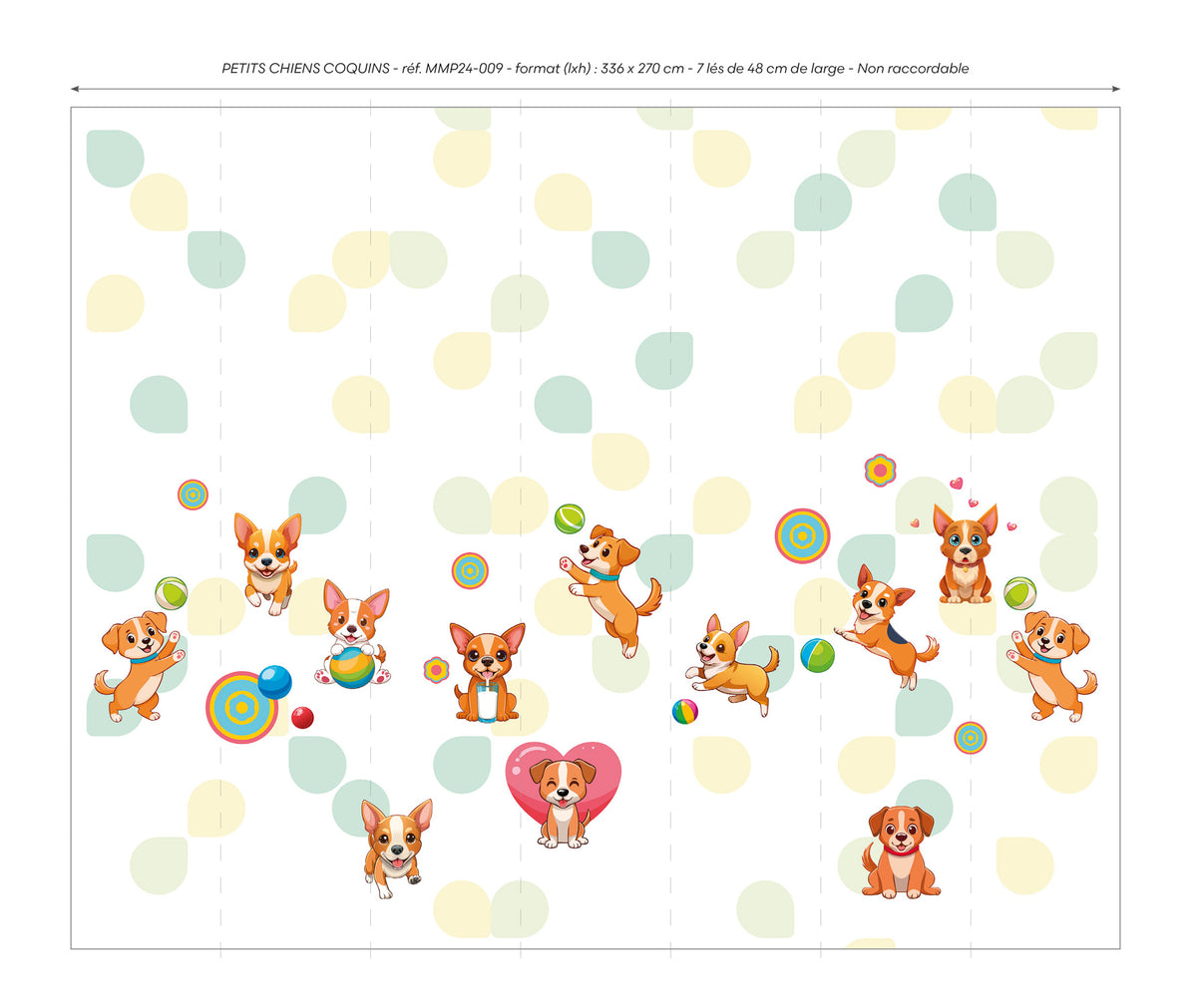 Papier peint panoramique -  Petits chiens coquins