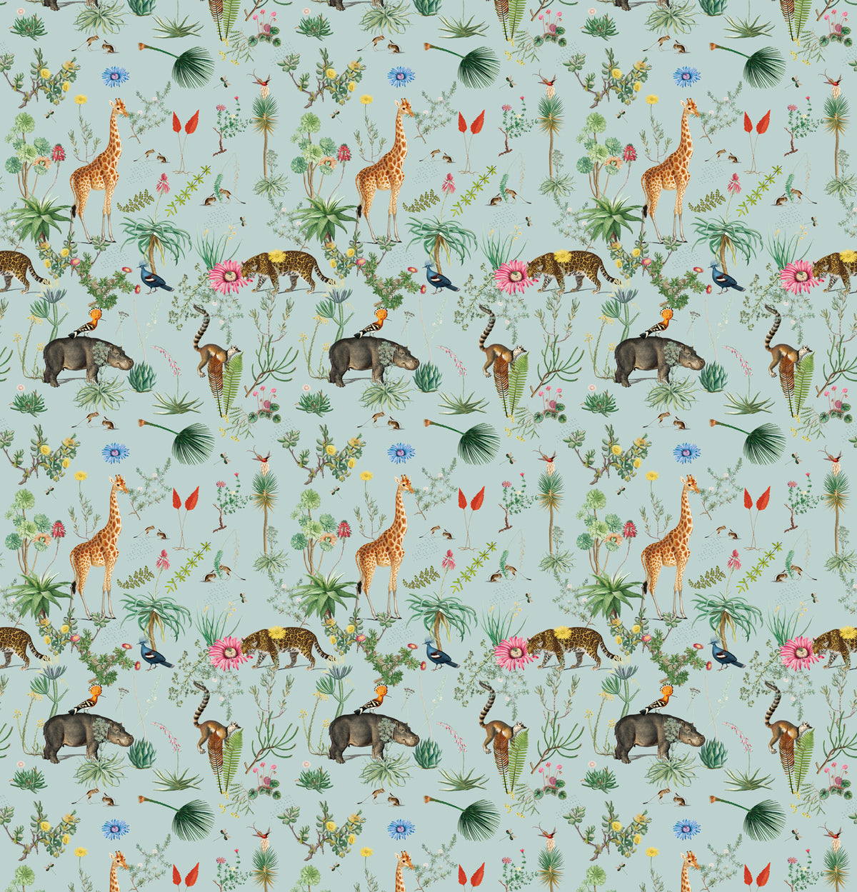 Papier peint panoramique Bestiaire Botanique Motif