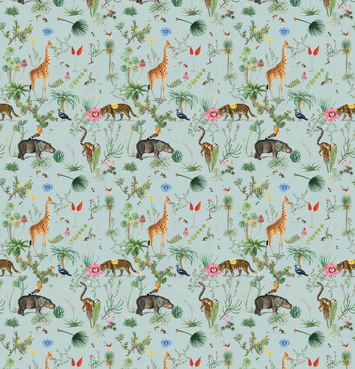 Papier peint panoramique Bestiaire Botanique Motif
