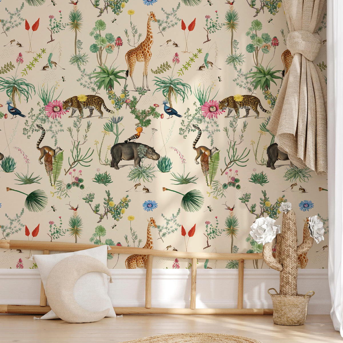 Papier peint panoramique Bestiaire Botanique Motif