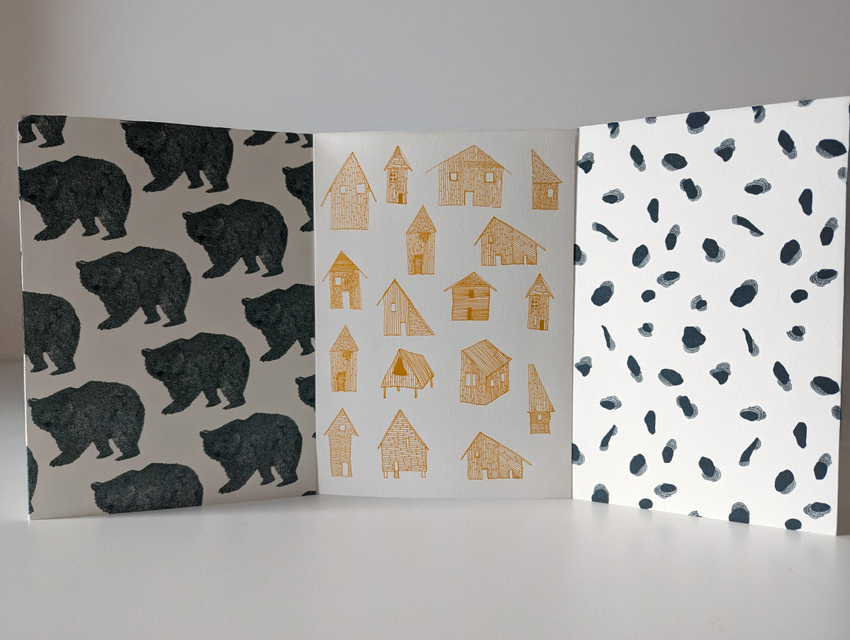 Lot de 3 cartes A5