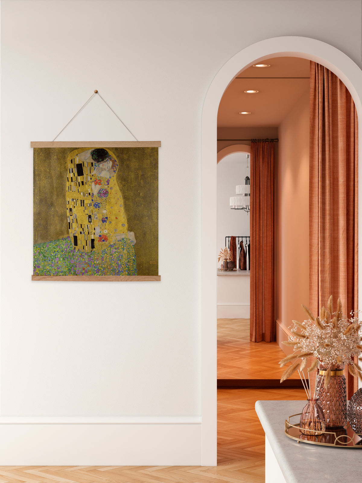 Hanging canvas The Kiss (1907-1908) Gustav Klimt