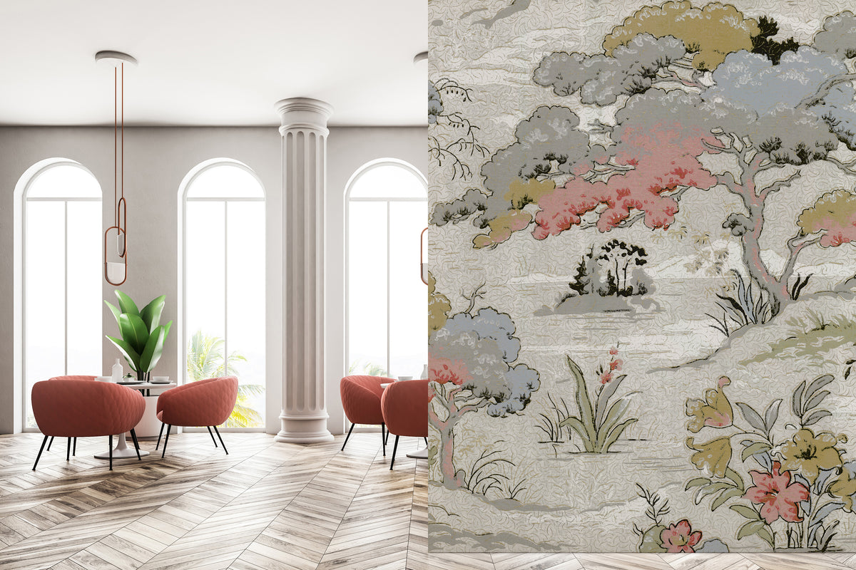 Papier peint panoramique Chinoiserie