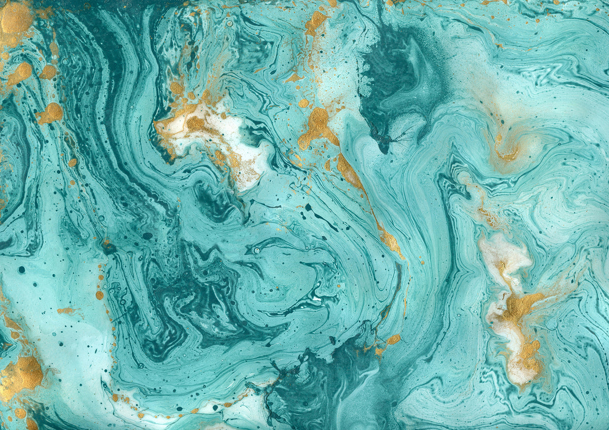 Turquoise Marble Panoramic Wallpaper