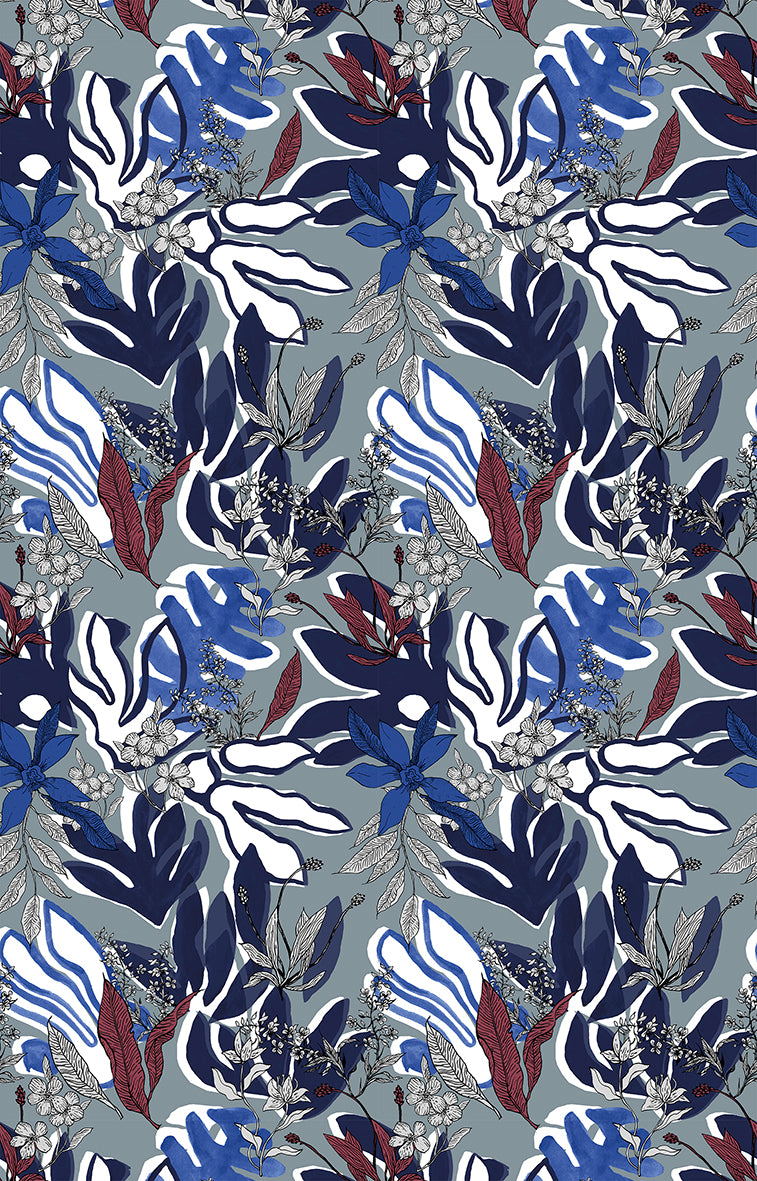 Papier peint panoramique Aquatic Flowers