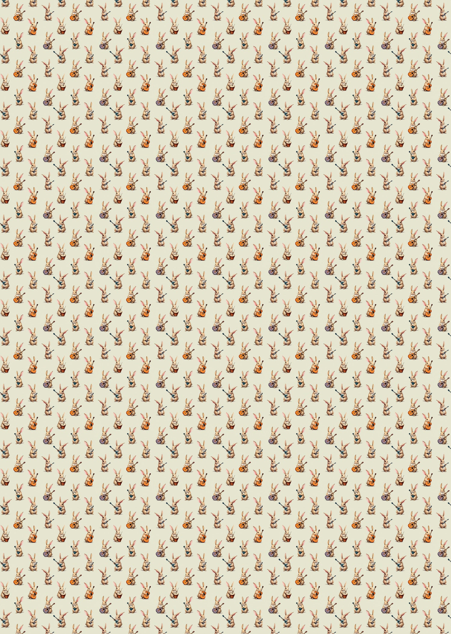 Papier peint - Lapins musiciens