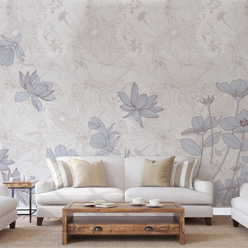 Papier peint panoramique Murmure floral